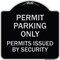 Signmission Permit Parking Permits Issued by Security Heavy-Gauge Aluminum Sign, 18" x 18", BS-1818-23312 A-DES-BS-1818-23312 - alternate 1